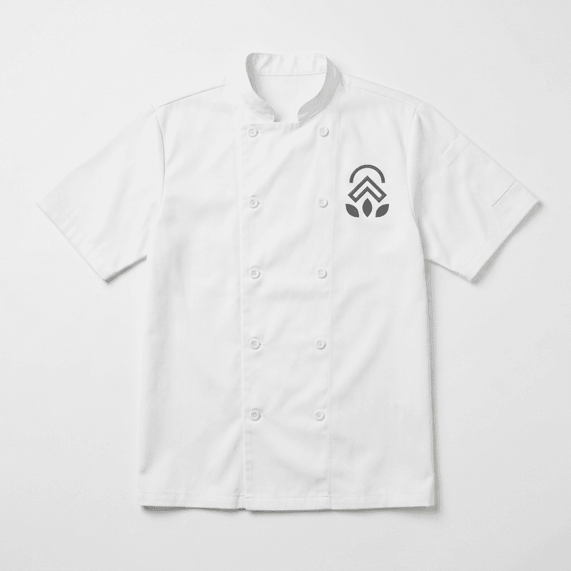 Chef Coat — Short-Sleeve, Embroidered