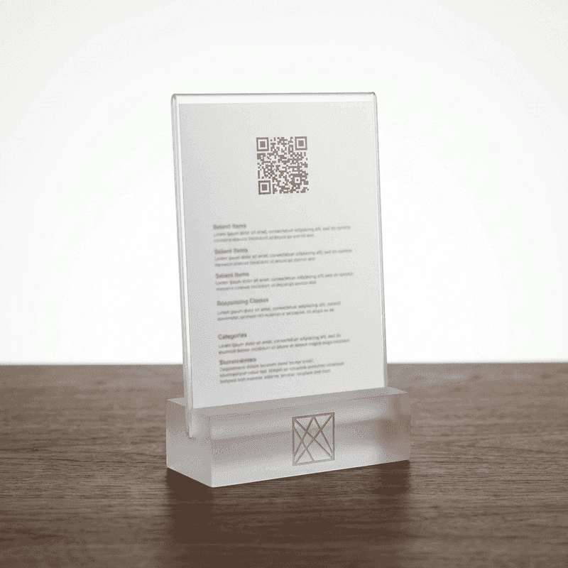 QR Menu Holder — Tabletop Acrylic Stand