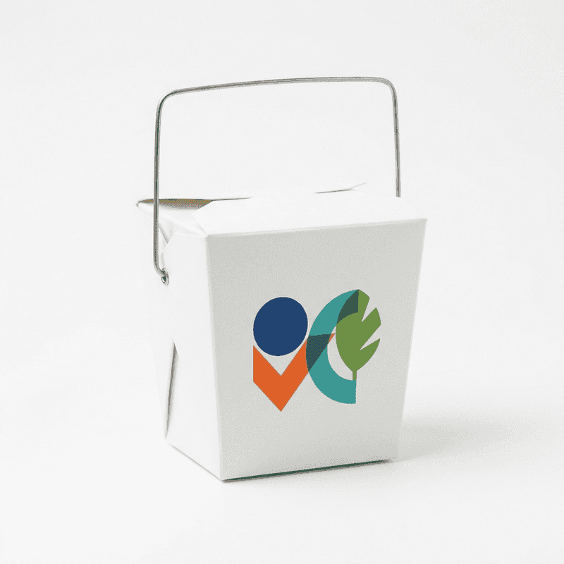 White Takeout Box — 32oz Custom Print